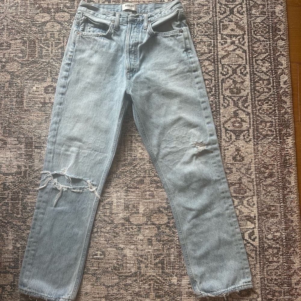 Agolde Light Blue Straight Leg Jeans